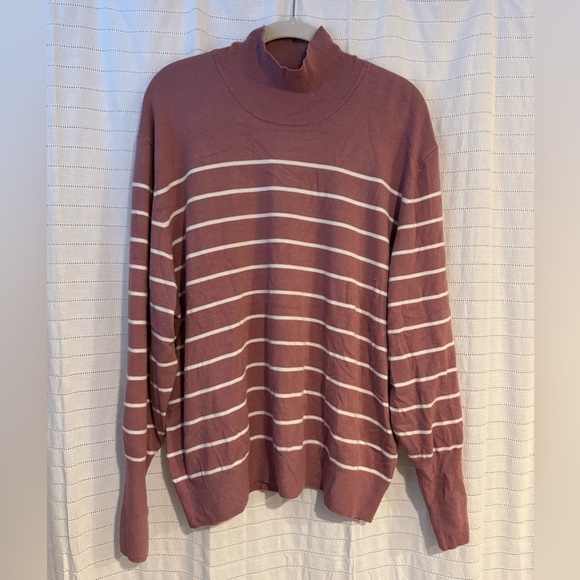 Daily Thread Mauve Striped Sweater - Picture 1 of 4